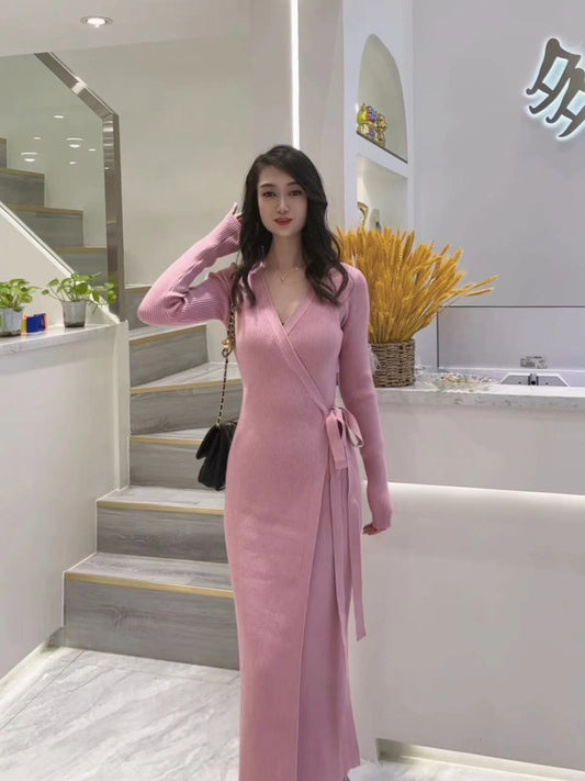 Long-Sleeve Knit Dress for Women